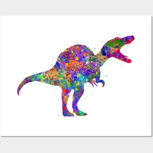 Spinosaurus dinosaur watercolor Posters and Art